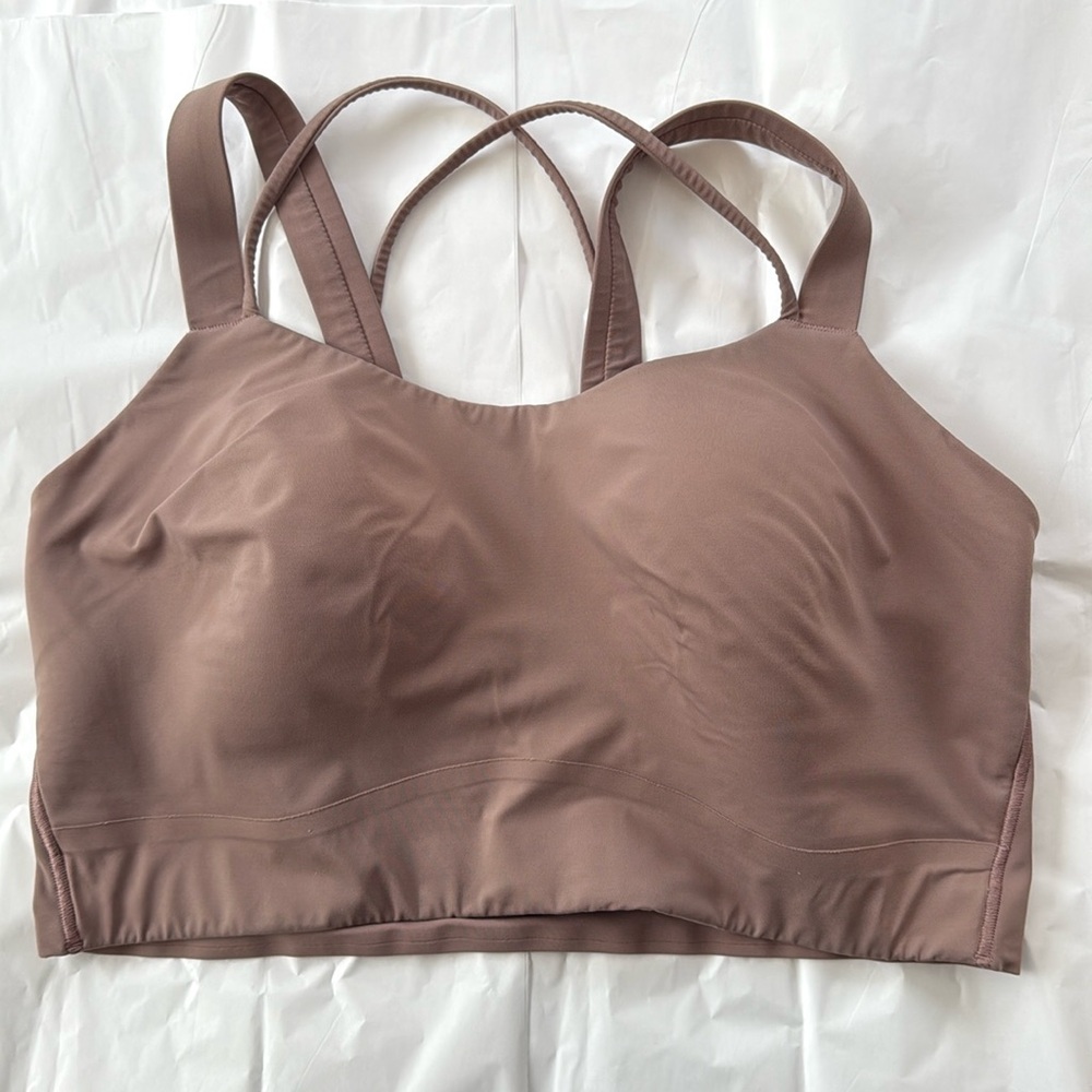 Lululemon Like a Cloud Longline Bra (tan/blush) Size 12, D/DD